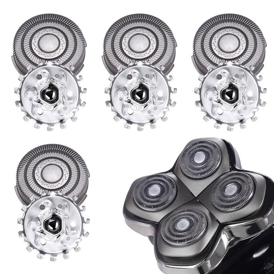 Skull Shaver Replacement Blades - 4-Pack Triple-Ring Heads for Pitbull Gold/Silver/Platinum Pro Shaver