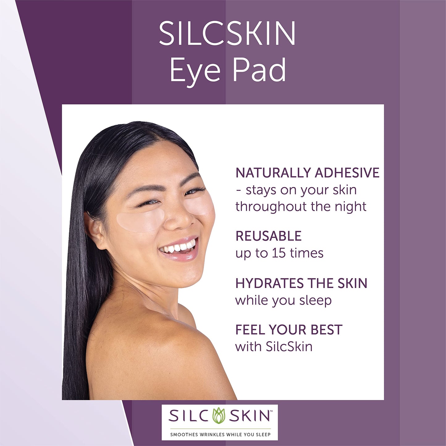 Silc Skin Silicone Eye Pads For Fine Lines, 60 Day Supply