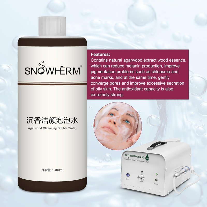 ELitzia Oxygen Bubble Machine Special 400ml/13.5Fl.oz Agilawood Beauty Bubble Solution for Deep Facial Cleaning Moisturizing and Oil Control Water Element Essence Bubble Liquid ETD063(Agilawood)