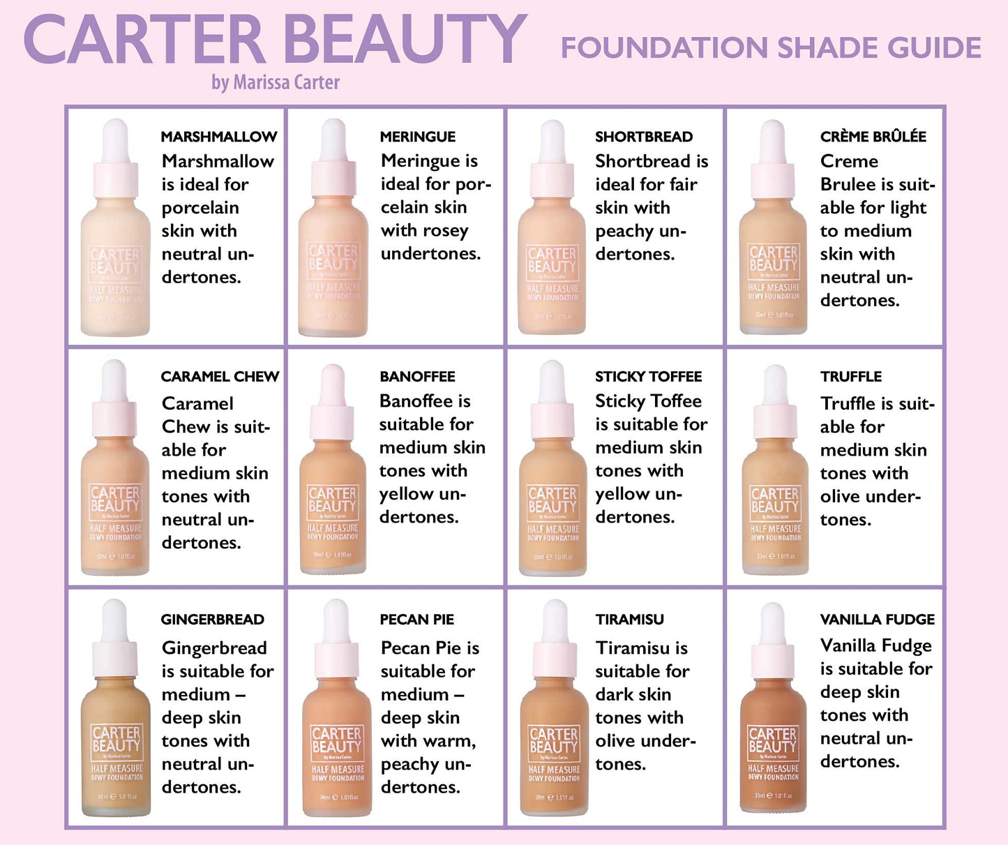 Carter Beauty By Marissa Carter Half Measure Dewy Foundation - Water-Based, Light-To-Medium Sheer Finish - Vegan And Cruelty Free, Paraben And Sulfate Free - Shortbread - 1.01 OZ