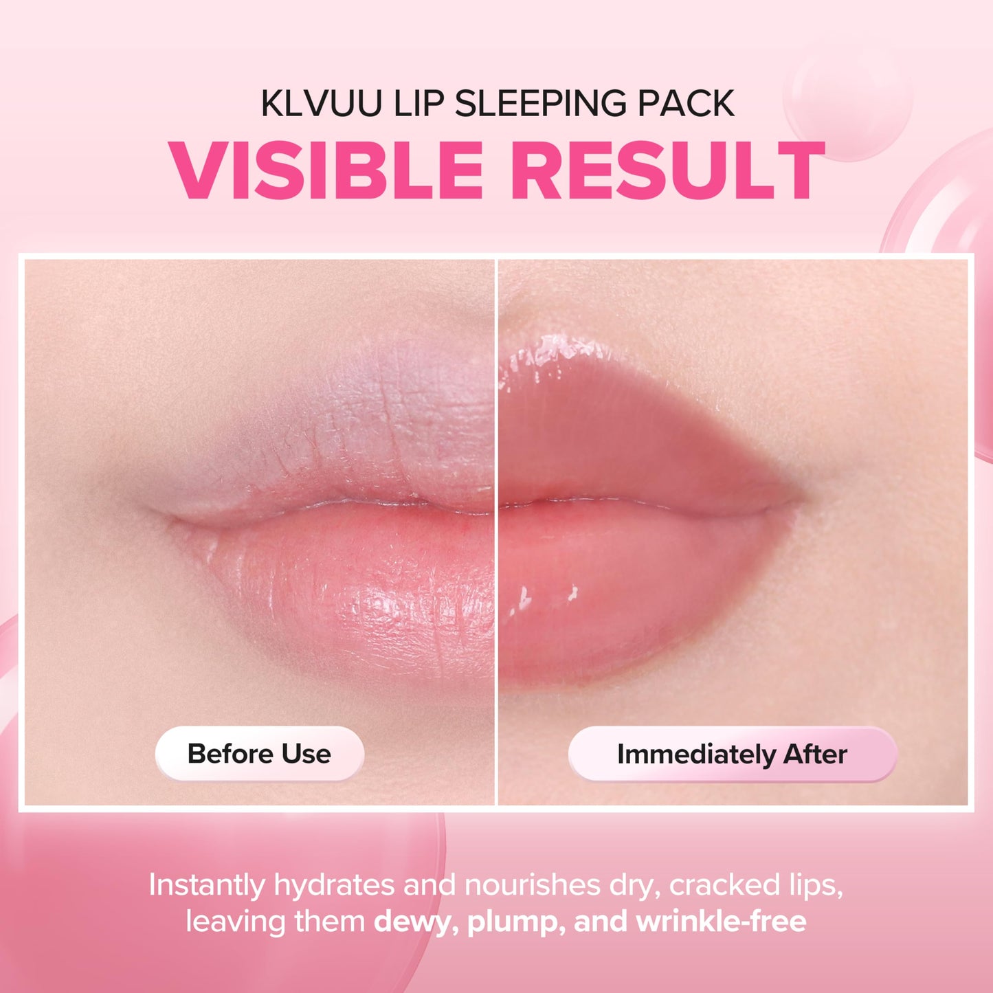 Klavuu Lip Mask Set (2PCS) – Overnight Deep Hydrating Korean Lip Balm Treatment for Very Dry, Chapped Lips | Lip Lightening & Plumping with Instant Hydration | Gentle Exfoliating (Vanilla + Vanilla)