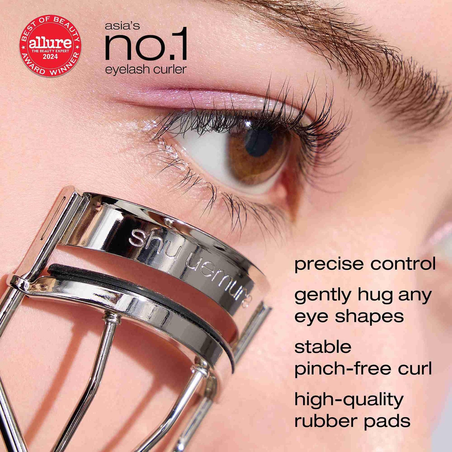 Shu Uemura Iconic Eyelash Curler, Achieve Precise Control and Long-Lasting Curl with Silicone Pad