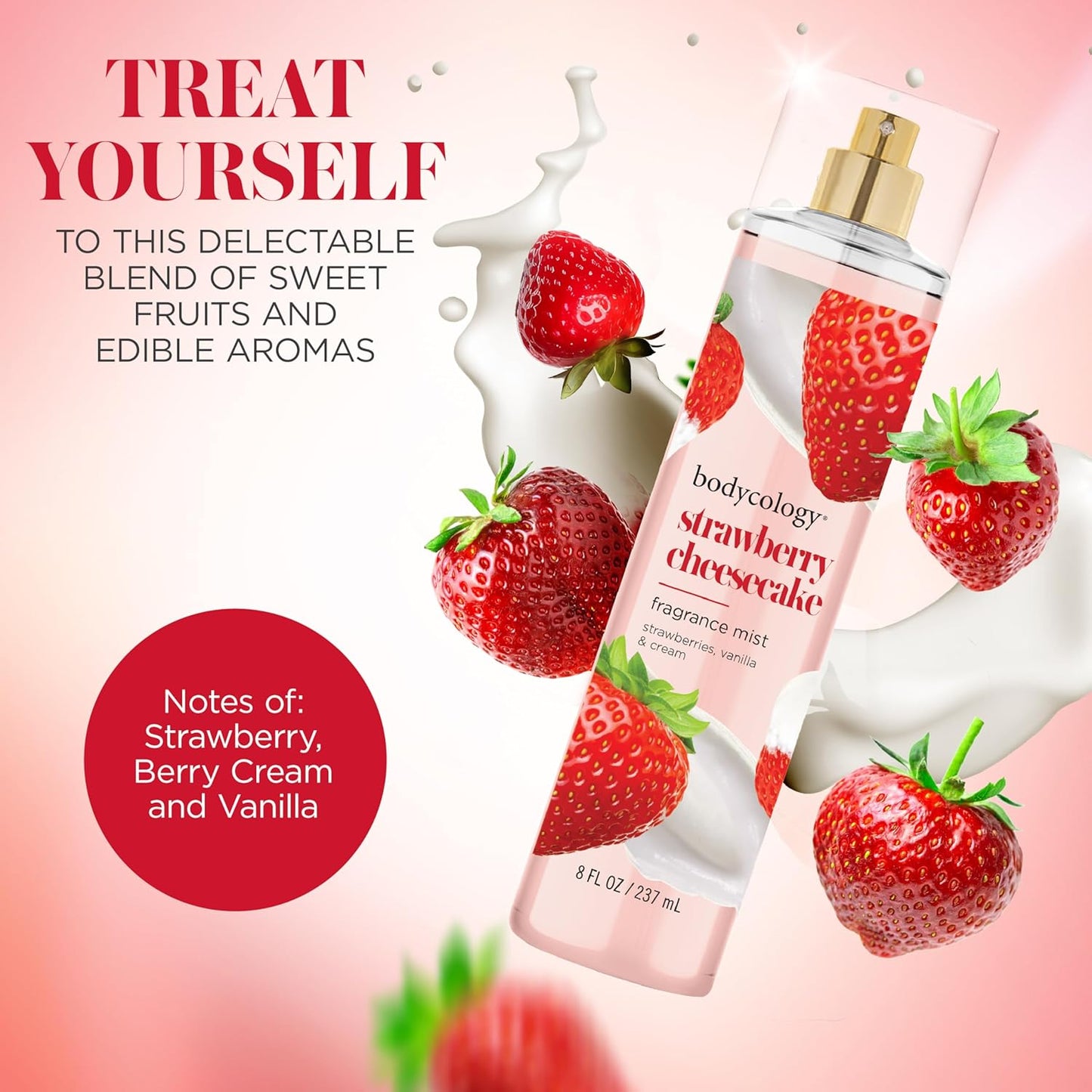 Long-Lasting Strawberry Cheesecake Body Mist - 8 Fl Oz | Bodycology