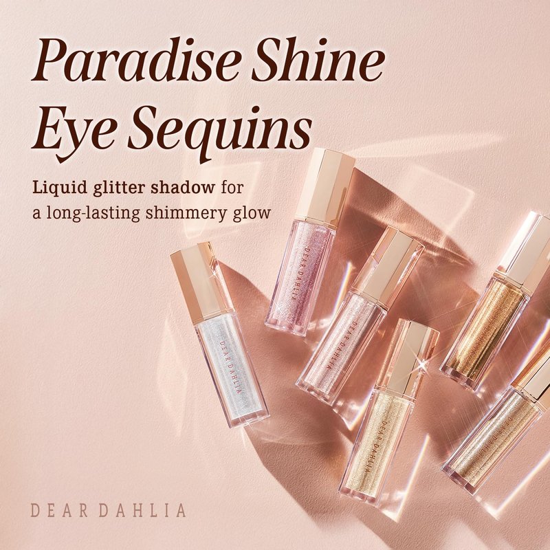 DEARDAHLIA Paradise Shine Eye Sequins (Angel Tears) - Lightweight Liquid Glitter Eyeshadow, Minimal Fallout, High-Shine Pearl Finish, Lightweight, Blendable, Vegan Korean Eye Makeup. 0.14 oz
