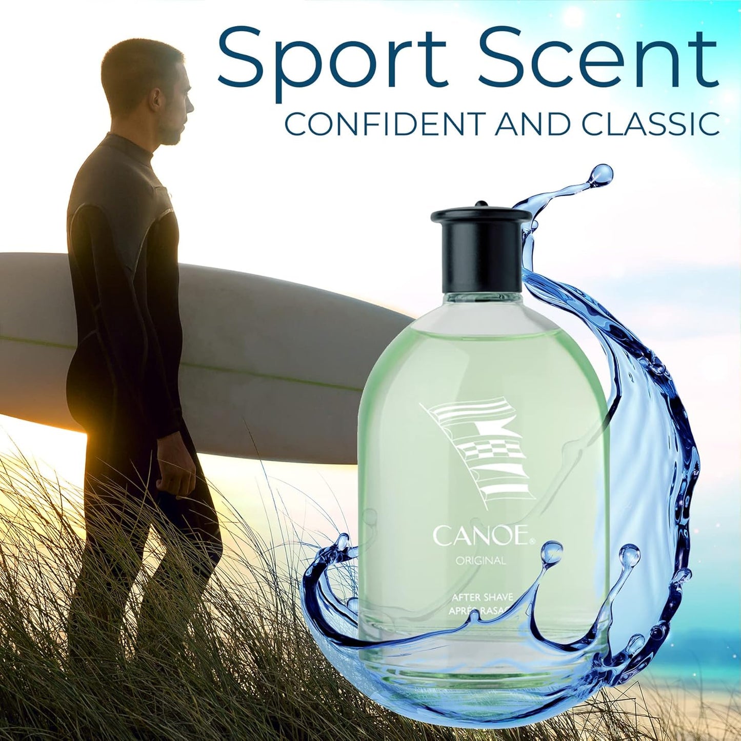 CANOES Aftershave Splash for Men - Classic Sport Scent | 4 fl oz, Adventurous Essence