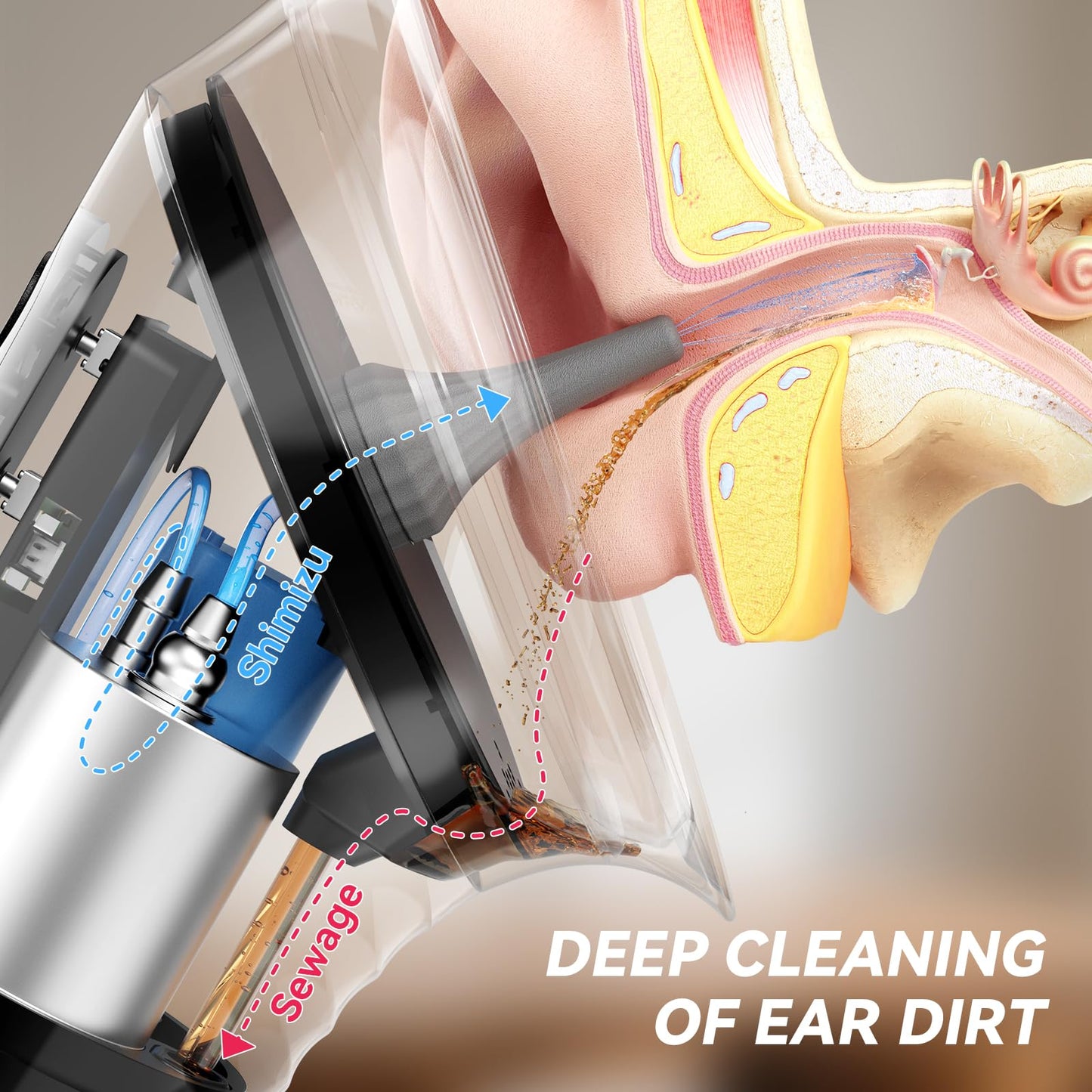 GOLFOEE Ear Wax Removal, Upgraded Electric Ear Cleaner with Safe Efficient Comfortable Pressure Modes, Ear Cleaning Kit-12 Nozzles, Ear Wax Cleaner Irrigation Flushing System with Wastewater Recovery