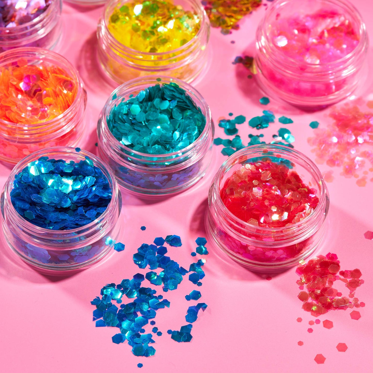 Moon Glitter Iridescent Chunky Glitter 100% Cosmetic Glitter for Face, Body, Nails, Hair and Lips - 0.10oz - Yellow
