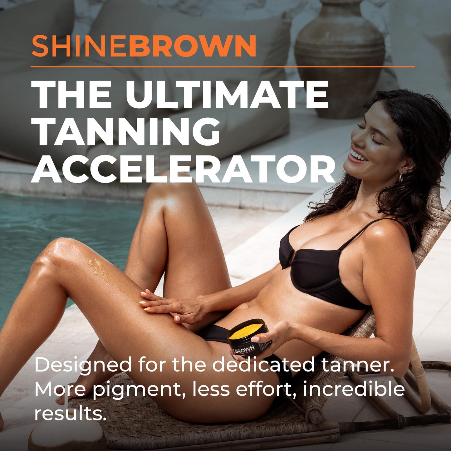 BYROKKO Shine Brown Tanning Accelerator Lotion - Indoor & Outdoor Fast Dark Tan Cream with Bronzer - Natural Botanical Oils for Face & Body - Water Resistant Formula - 7.1 Fl Oz Original