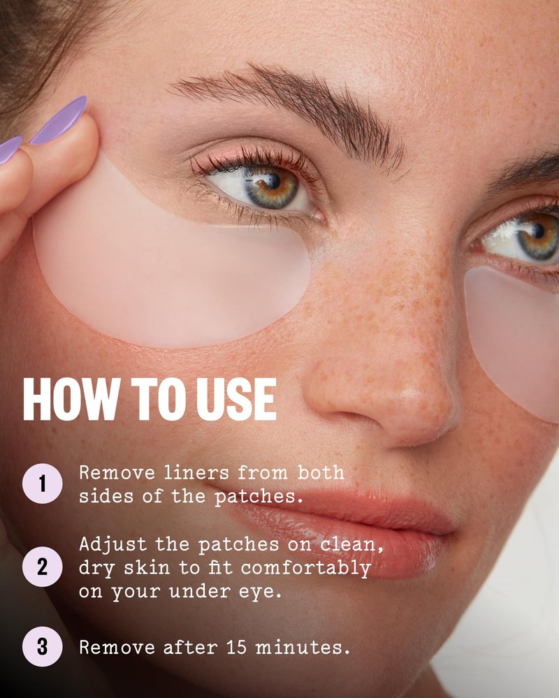 PEACE OUT Puffy Eyes Under Eye Patches, Biocellulose Mask with Caffeine, Niacinamide, and Hyaluronic Acid Tackles Puffiness, Dark Circles, Dryness (6 pairs)