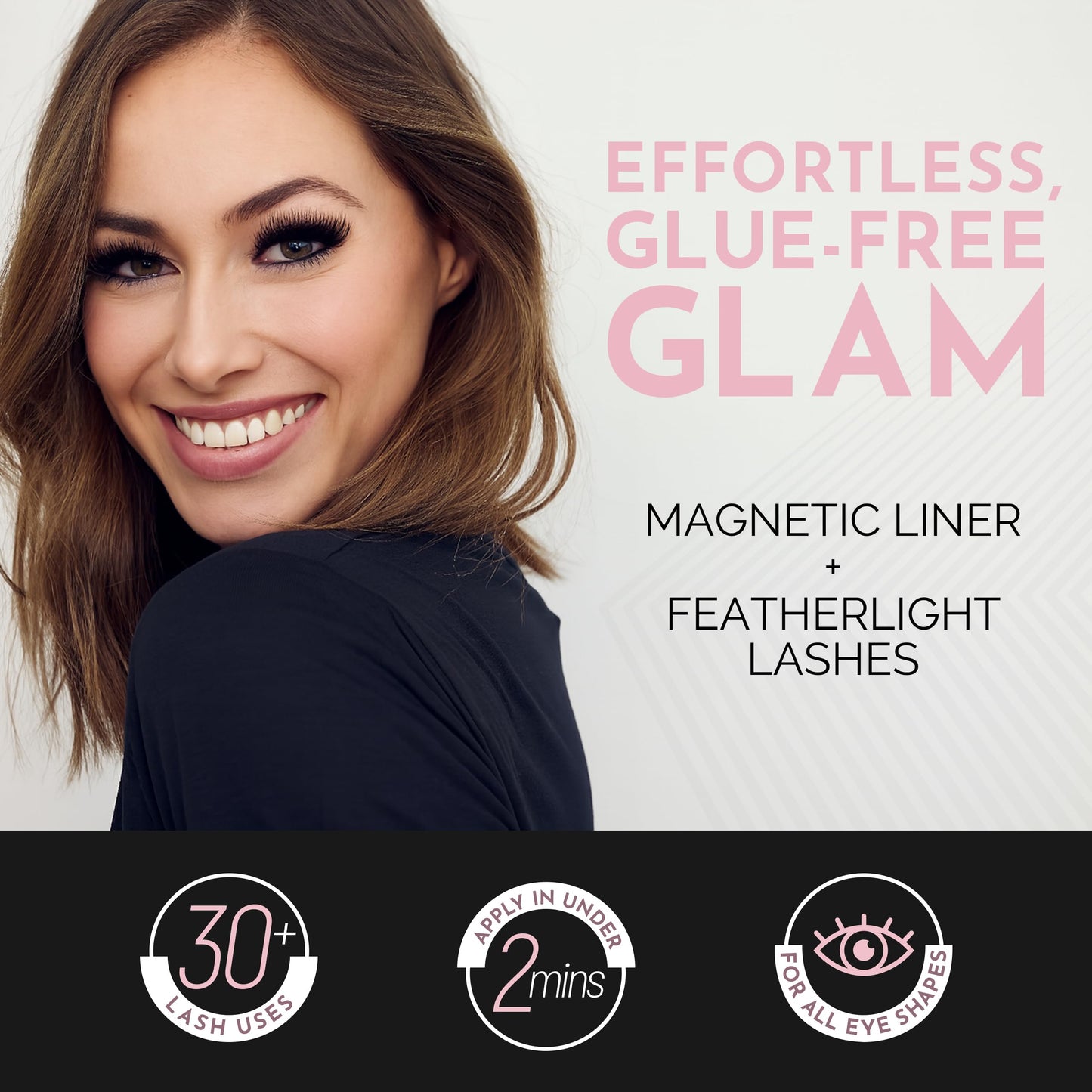Luxillia Magnetic Eyelashes with Applicator Kit - 10 Set Natural Eye Lashes