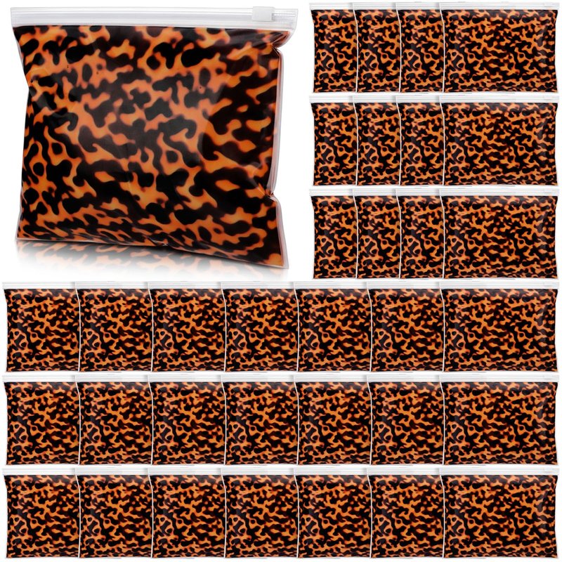 Abbylike 100 Pieces Leopard Makeup Bags Bulk Plastic Cosmetic Pouches for Woman Cheetah Makeup Bags with Zipper Toiletry Travel Pouch Gift for Wedding Bridal Shower Party Favor (Vibrant Style)