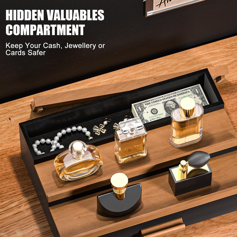 Sephyroth Cologne Organizer for Men – 3-Tier Perfume Display Shelf with Drawer and Hidden Storage, Elegant Cologne Holder, Great Gift for Men and Fathers (3T-BlackWalnut)