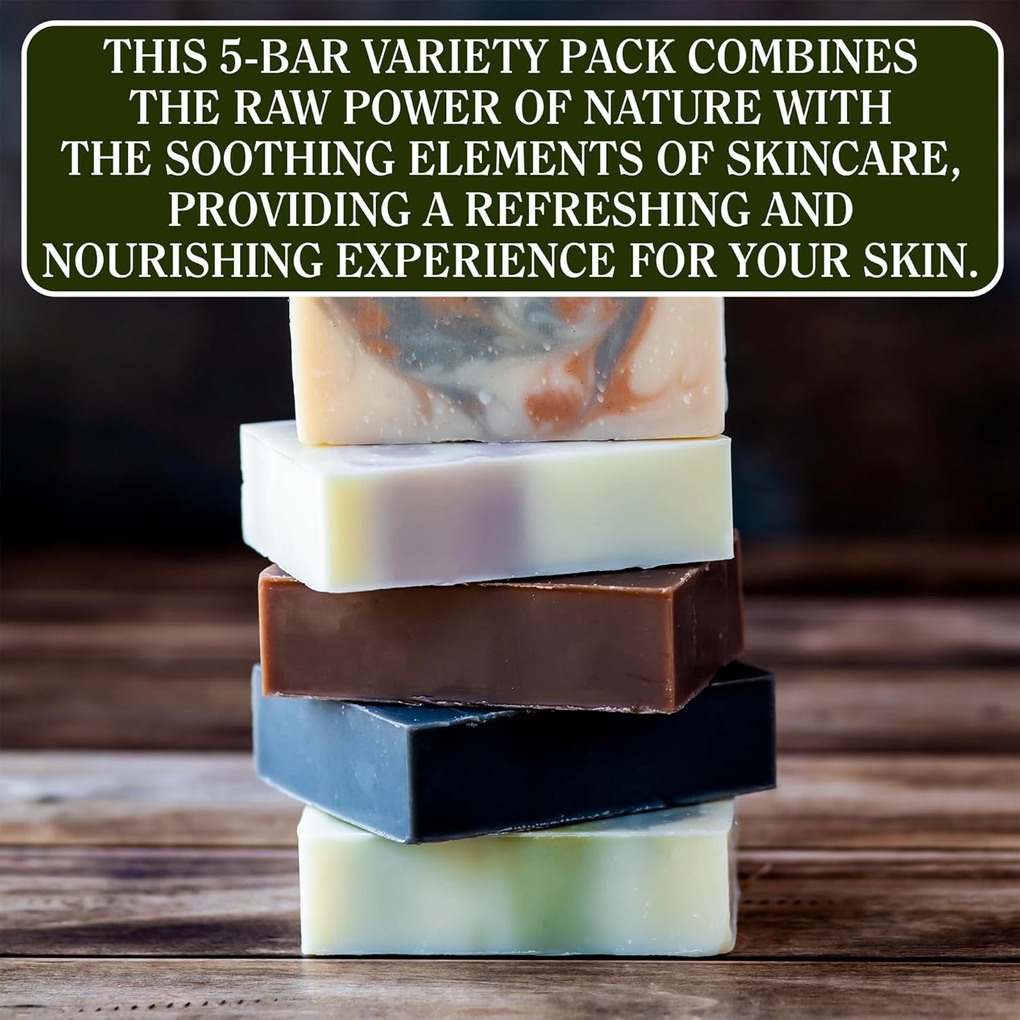 Natural Bar Soap for Men & Women - Skin-Friendly Handmade Gift Set | Exfoliating & Cleansing | 5 Oz Variety Pack of 5