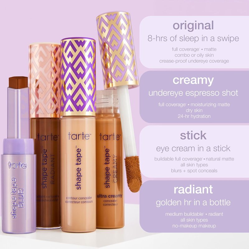 Tarte Shape Tape Radiant Concealer - Medium Coverage, Hydrating Formula for Dark Circles & Fine Lines | Vegan & Cruelty-Free