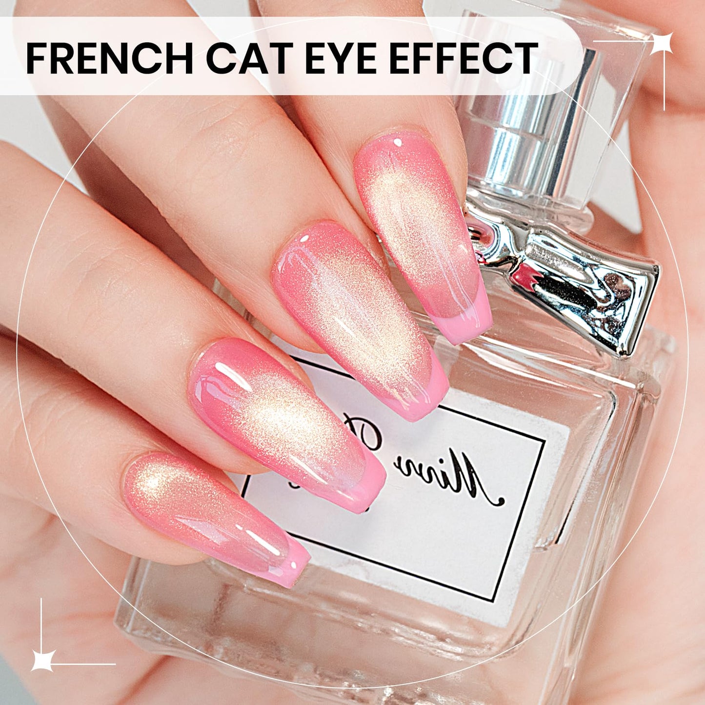 SUPWEE Cat Eye Gel Nail Polish Set,12 Colors Gold Glitter Holographic CatEye Gel Polish with Magnetic Stick,Sliver Brown Pink Red Cat Eye Soak Off UV DIY Home Salon Manicure