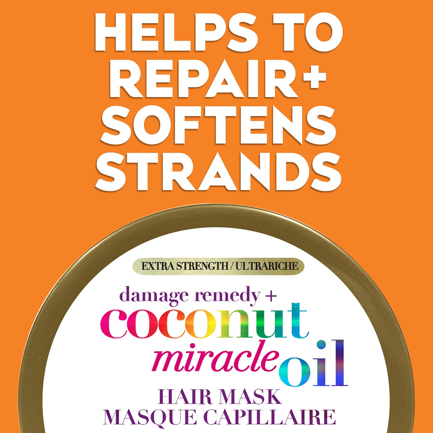 OGX Extra Strength Damage Remedy + Coconut Miracle Oil Hair Mask, Extra Hydrating & Softening Anti-Frizz Treatment to Help Repair Hair, Paraben-Free, Sulfated-Surfactants Free, 6 oz