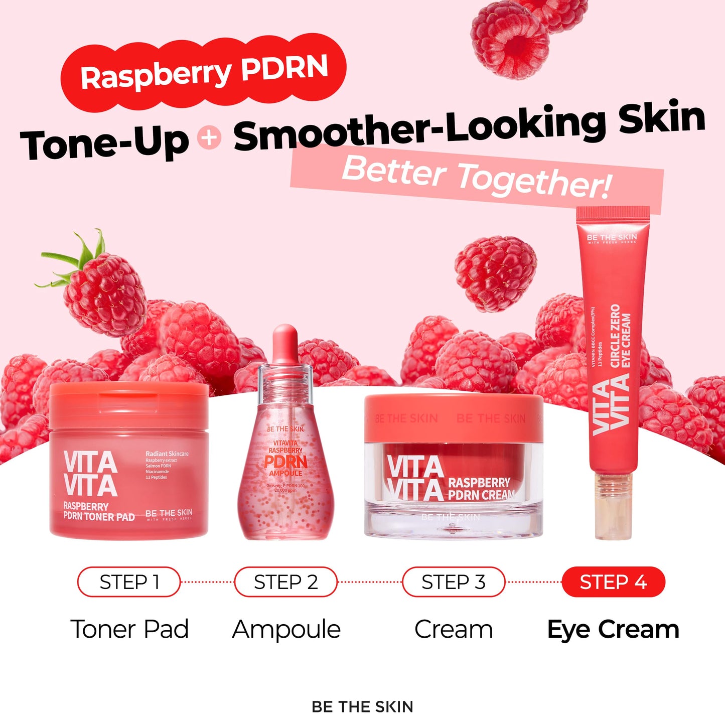 BE THE SKIN Vitavita Dark Circle Zero Eye Cream - 11 Peptides with EGF & FGF, 50,000ppm Vitamin BC Complex & Niacinamide, Milia-Safe, Helps Visibly Brighten & Firm Under Eye Area 1.01 oz