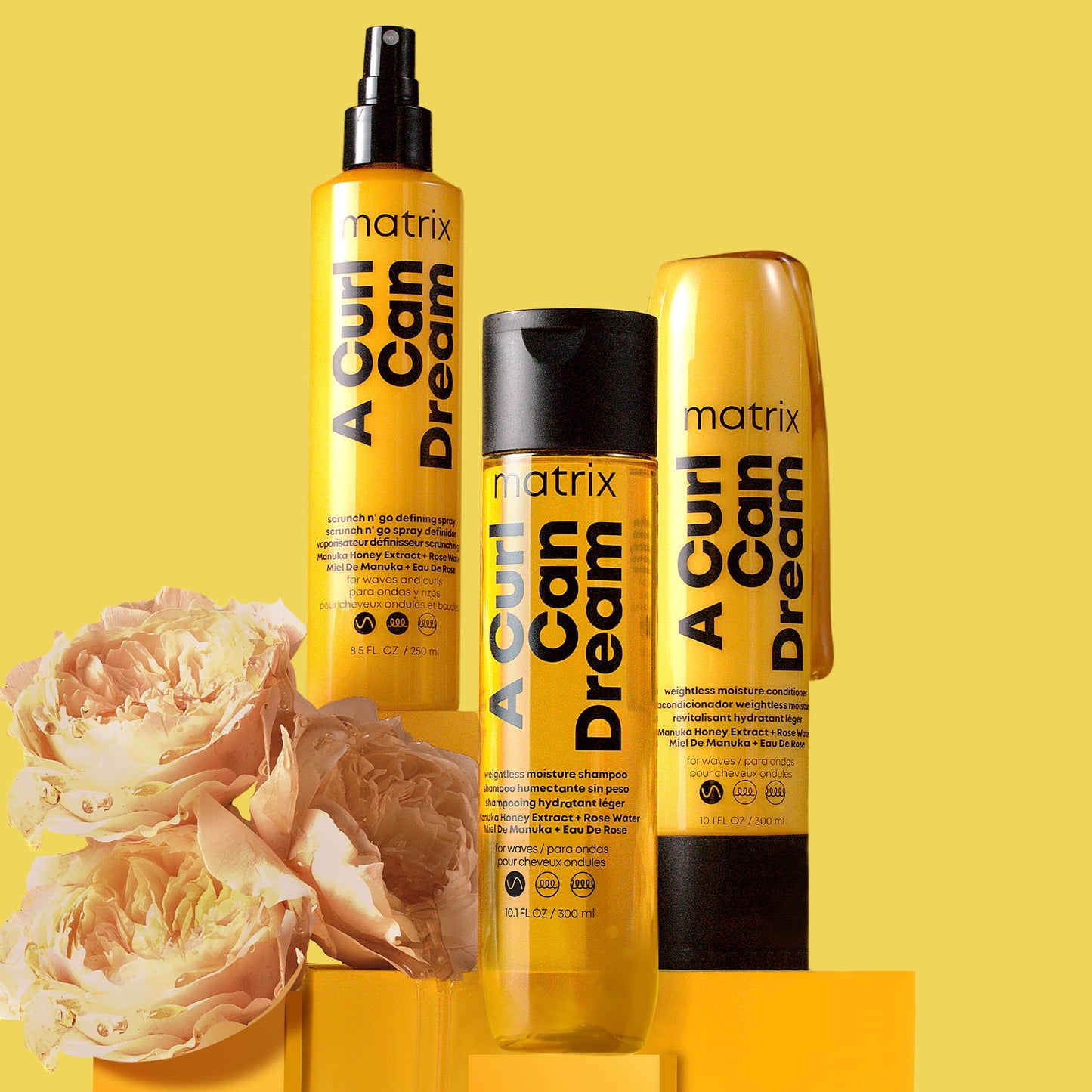 Matrix A Curl Can Dream Weightless Moisture Conditioner| For Wavy Hair | All Day Frizz Control | With Manuka Honey Extract and Rose Water | Silicone Free | Luxury Salon Conditioner