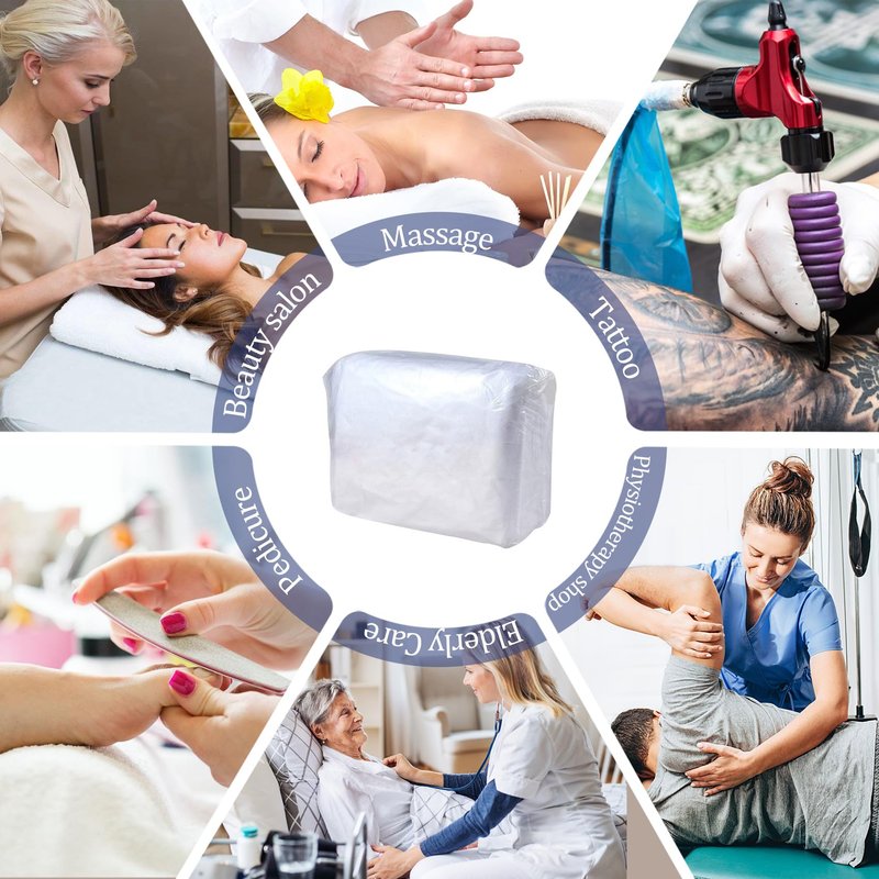 Tvvcalk 50PCS Disposable Fitted Massage Table Sheets, Heavy Duty Elastic Disposable Bed Cover, Breathable Disposable Fitted Sheets for Spa White Non Woven Fabric 36 x 85 Inch