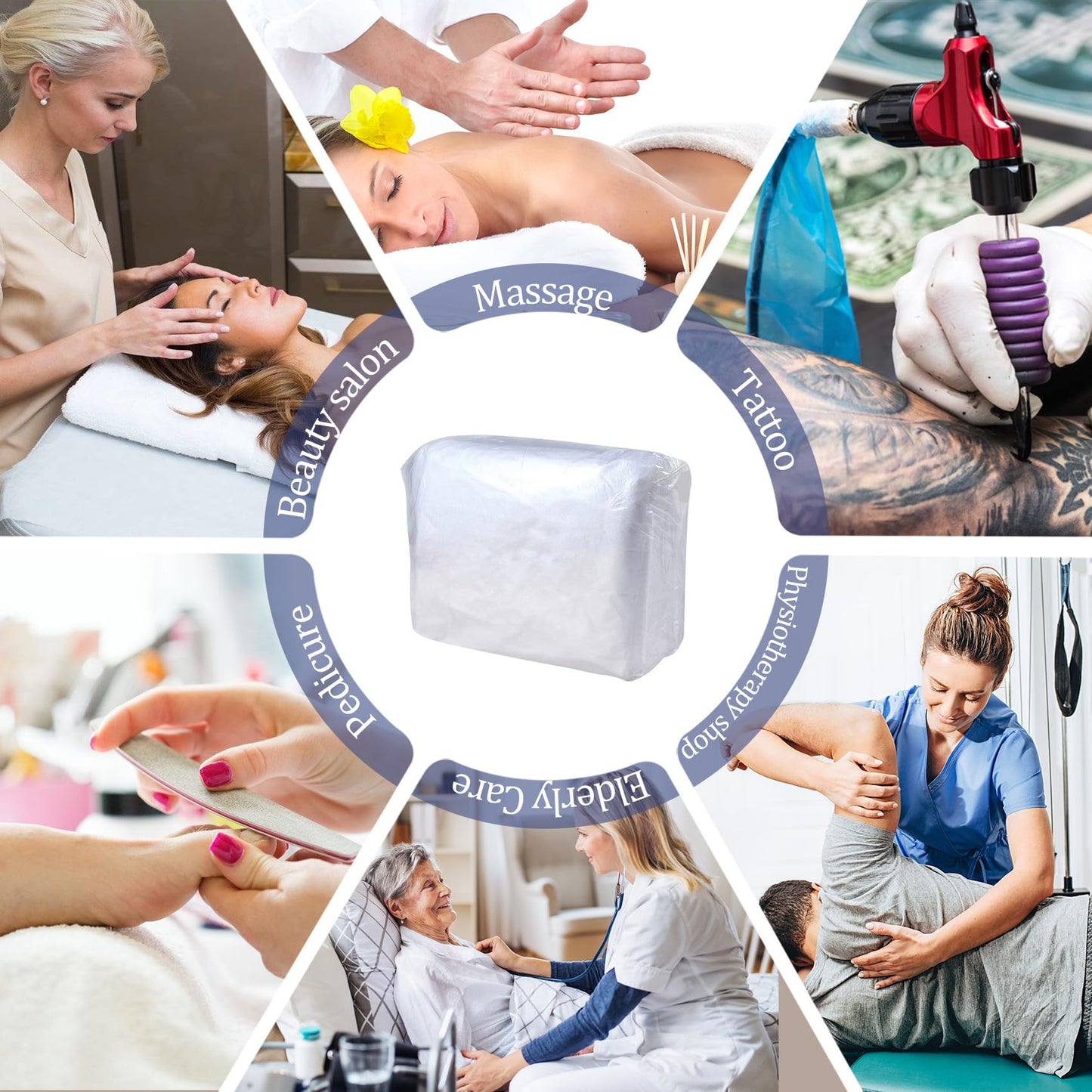 Tvvcalk 50PCS Disposable Fitted Massage Table Sheets, Heavy Duty Elastic Disposable Bed Cover, Breathable Disposable Fitted Sheets for Spa White Non Woven Fabric 36 x 85 Inch