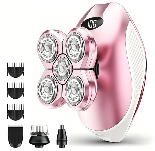 Electric Razors for Women, 5-in-1 Rechargeable Body Shaver - Waterproof Wet Dry Hair Remover - Trimmer for Lady Face Underarms Bikini,Lips,arms, Legs