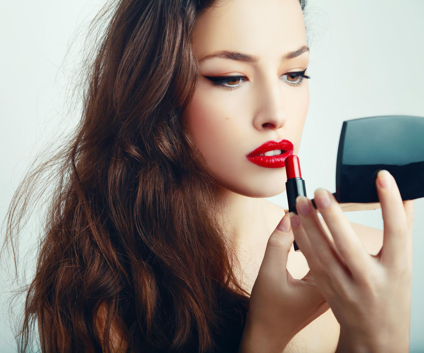 EUTECH 12 Pcs Fashion Compact Cosmetic Mirror, Elegant Compact Purses Makeup Mirror, Small Compact Mirror 2 x 1 Magnification, Square Compact Mirror, Perfect for Purses - Travel, Black