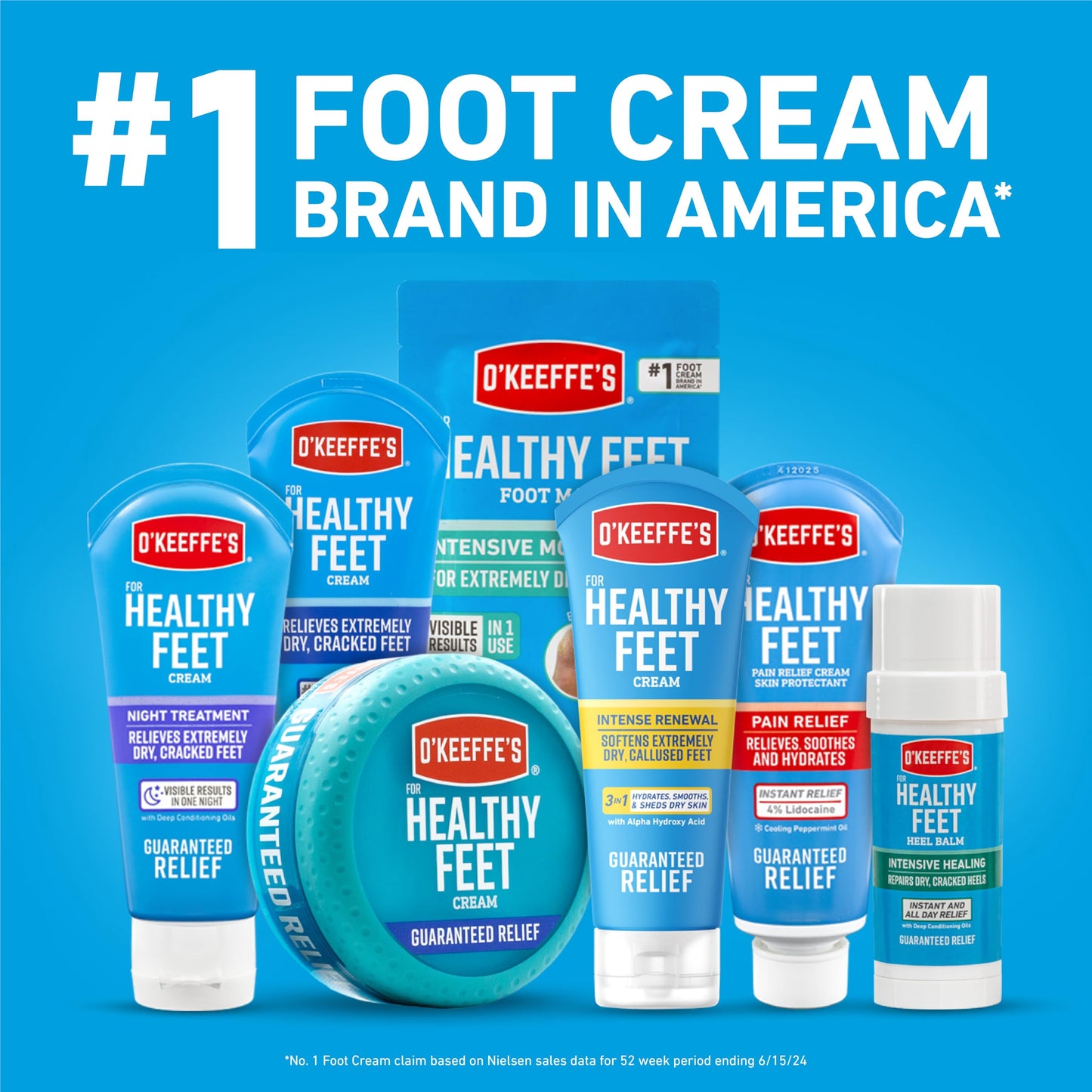 O'Keeffe's for Healthy Feet Intense Renewal Cream with Urea & Alpha Hydroxy Acid - 3 oz Tube - Chemically Exfoliates and Softens Extremely Callused, Dry Feet (Pack of 2)