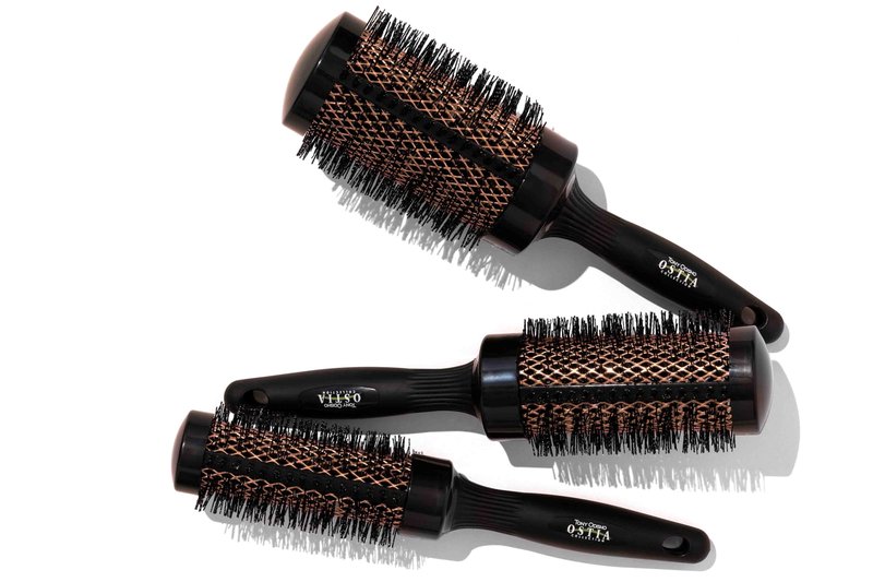 TONY ODISHO Copper Round Trio Brush Set – Professional Ceramic Thermal Ionic Styling Brushes with Boar Bristles for Volume, Shine & Salon-Quality Blow Drying – Small, Medium & Large Round Brushes