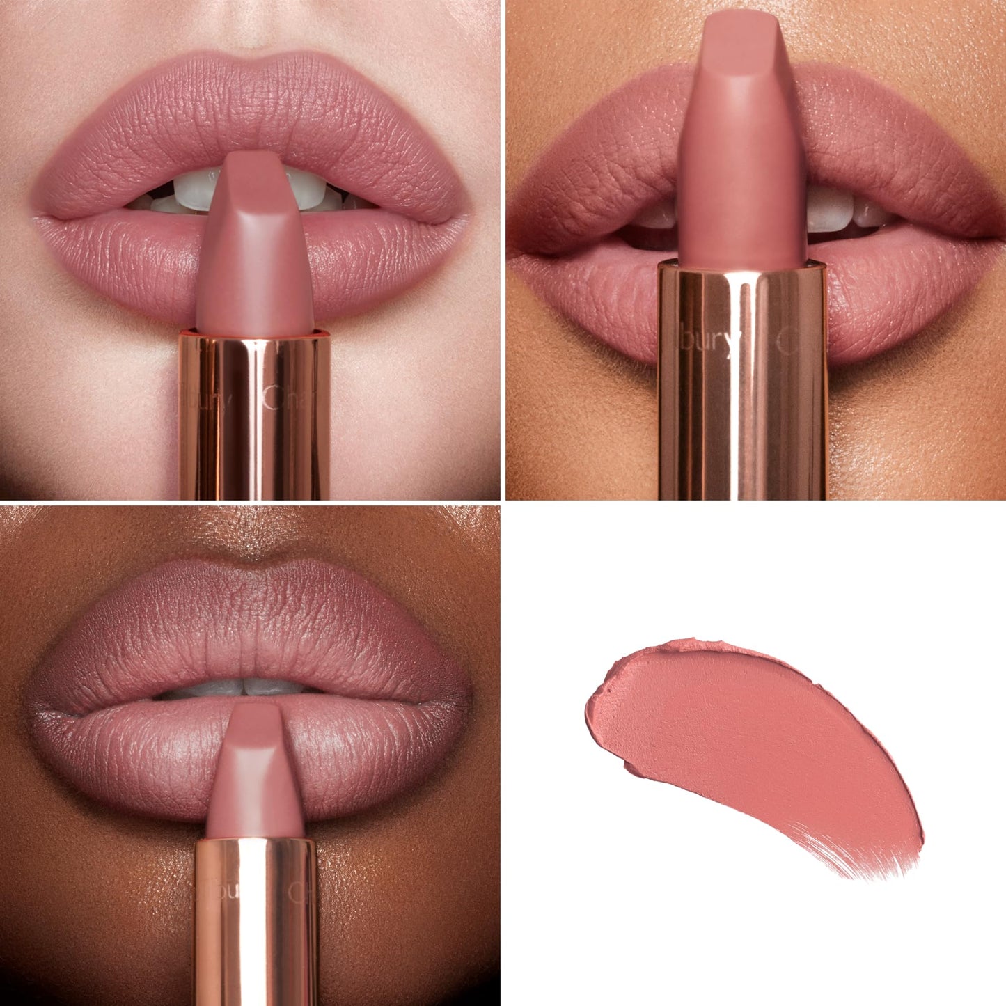 Charlotte Tilbury Holiday Kit - Pillow Talk Matte Revolution Lipstick + Lip Cheat Liner + Lip Lustre Gloss & Icon Baby Duo - Iconic Nude-Pink Shades for a Gorgeous, Glossy Pout, All Season Long