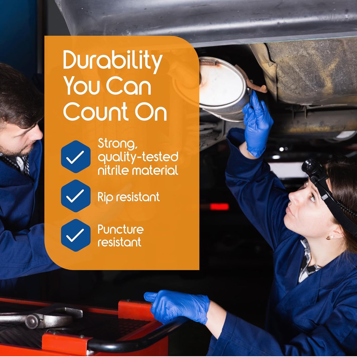 Cobalt Blue Nitrile Disposable Gloves - 4.5 Mil Thickness | Safety Medical Exam & Cleaning Use