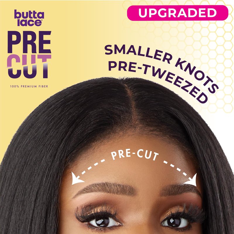 Sensationnel Butta Lace Precut Wigs - Unit 2 Glueless Extra Wide 5 Inch Deep Parting Synthetic Pre Tweezed Smaller Knot Hairline (2 DARKBROWN)