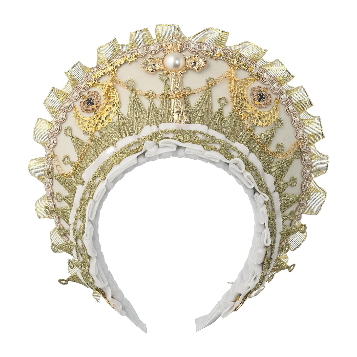 BPURB Anne Boleyn Hat Headwear Tudor Elizabethan Headwear French Royal Coronet Hood Headband Cosplay Accessories
