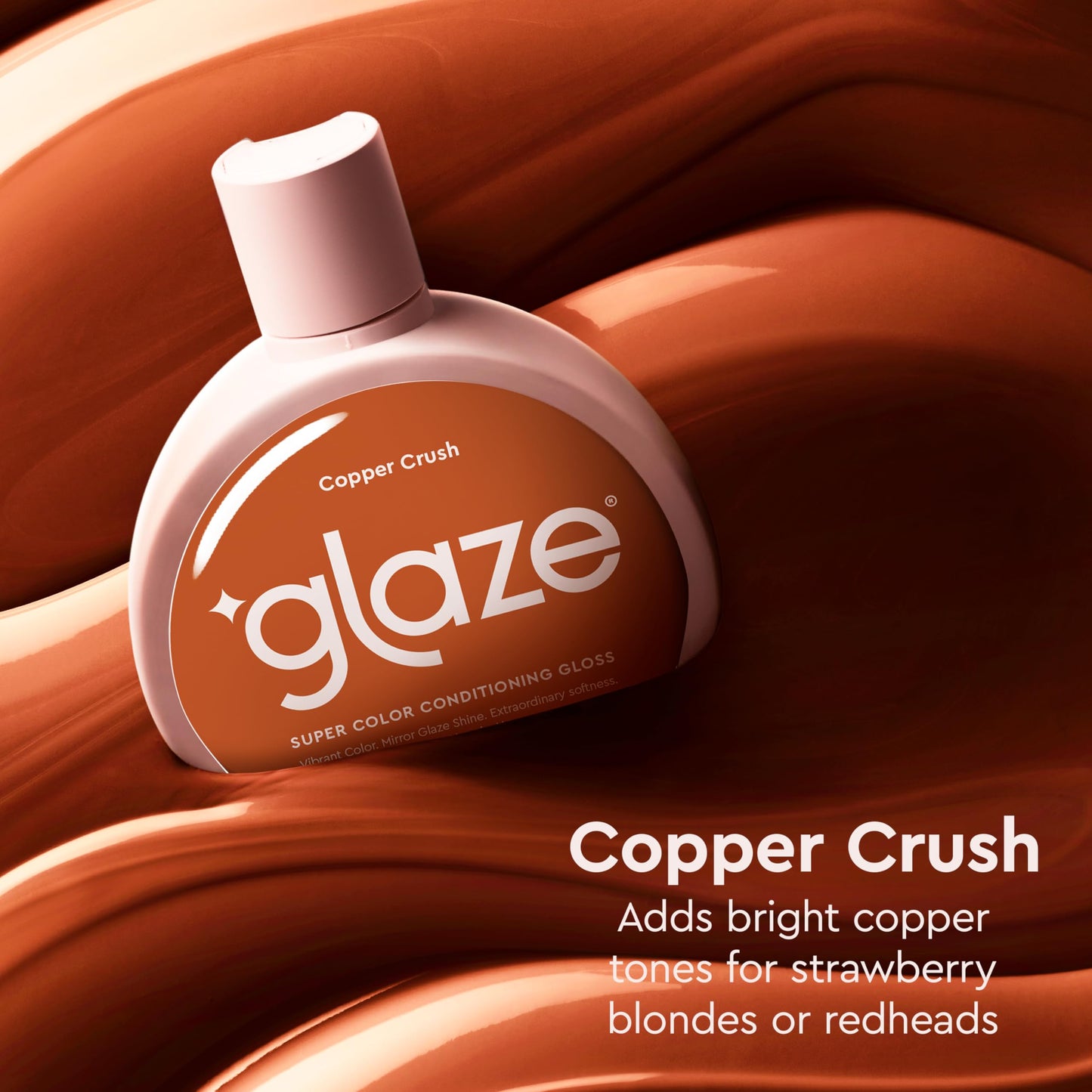 Glaze Sheer Glow Transparent Clear Conditioning Copper Crush Gloss, 6.4fl oz (2-3 Treatments) - Award-Winning Conditioning Semi-Permanent Hair Color