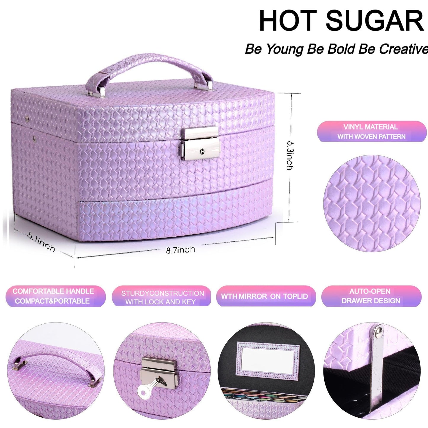 Hot Sugar Teen Girls Makeup Kit Complete Starter Gift Set (Purple)