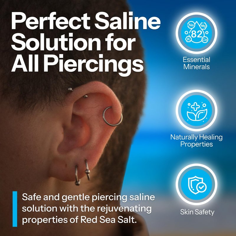 H2Ocean Piercing Aftercare Spray 4oz + Sea Salt Body Piercing Spray 6oz
