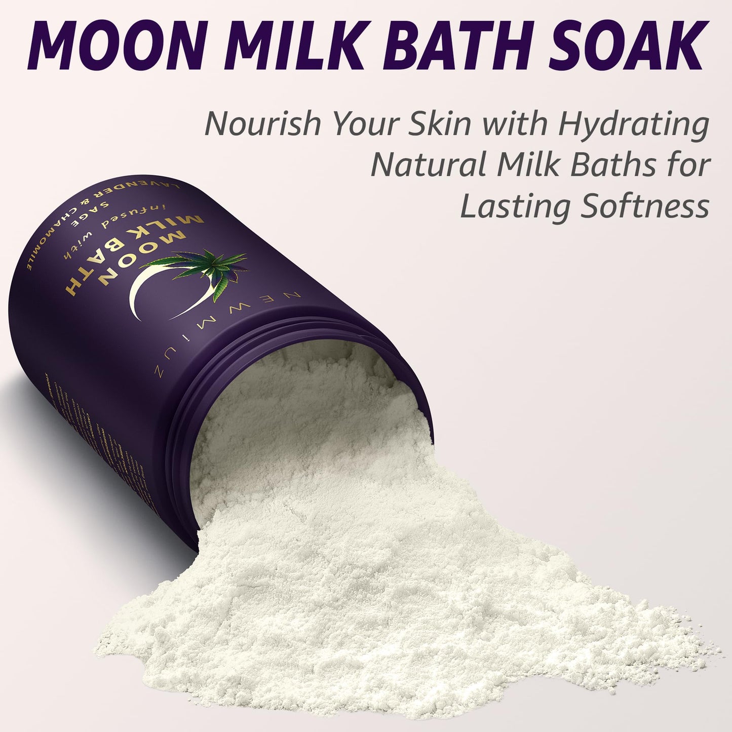 Cleansing Sage Moon Milk Bath Soak - Lavender Chamomile - Moisturize & Soften Skin Spiritual Stress Relief Gifts for Women Destress Luxury Spa Bath Salt Powder Birthday Perfect Stocking Stuffers