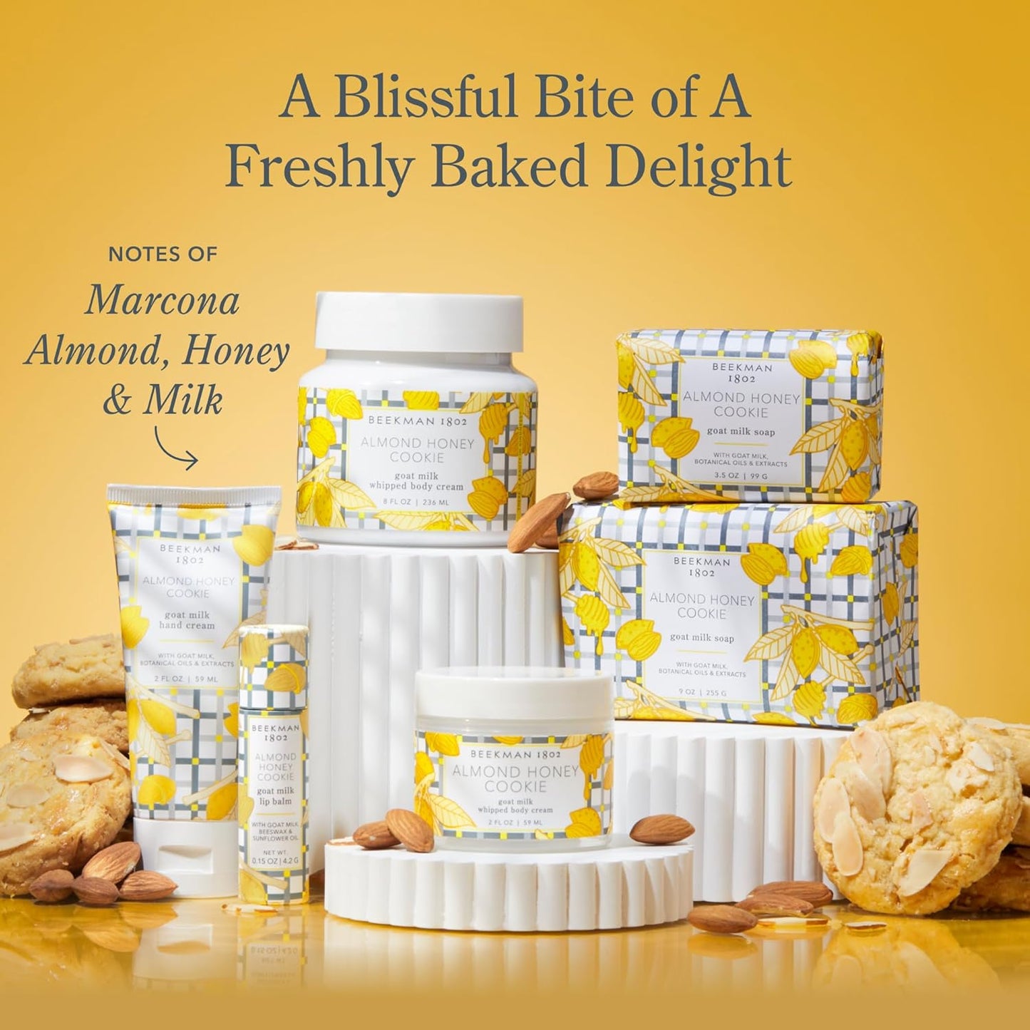 Beekman 1802 Whipped Body Cream - Hydrating Goat Milk Lotion with Shea Butter & Vitamin E | Almond Honey Cookie 8 oz