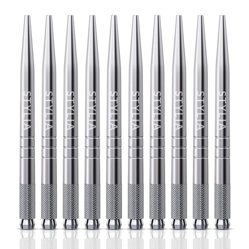 20 Piece Microblading Pens Kit, Disposable Aluminum Handles For Permanent Makeup Eyebrow, Professional Microblade Supplies Pen Tool For Fuller Lush Brows with Lock-Pin and Ergonomic Grip