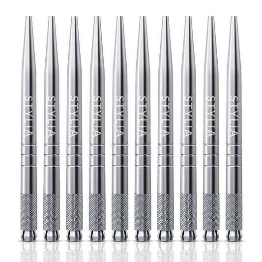 20 Piece Microblading Pens Kit, Disposable Aluminum Handles For Permanent Makeup Eyebrow, Professional Microblade Supplies Pen Tool For Fuller Lush Brows with Lock-Pin and Ergonomic Grip
