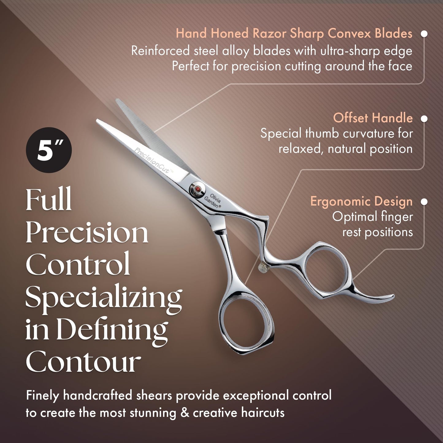 Olivia Garden PrecisionCut Professional Hairdressing Shears Intro Case - With The Edge Razor - 6 Items, 5.75"