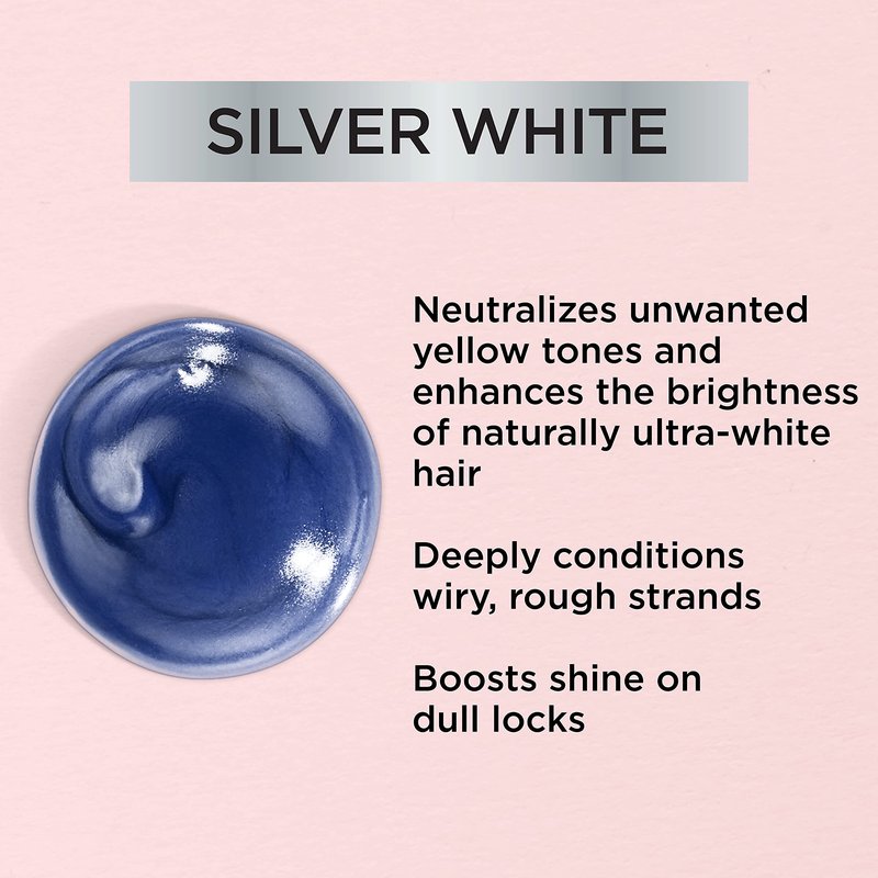 L’Oreal Paris Le Color Gloss One Step Toning Gloss, In-Shower Hair Toner with Deep Conditioning Treatment Formula for Gray Hair, Silver White, 1 Kit