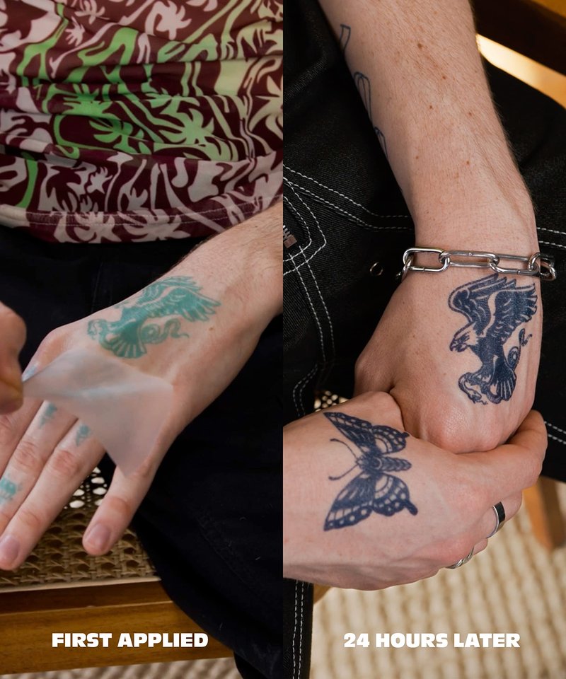 Inkbox Temporary Tattoos, Semi-Permanent Tattoo, One Premium Easy Long Lasting, Water-Resistant Temp Tattoo with For Now Ink - Lasts 1-2 Weeks, Braided Dagger, 7 x 2 in