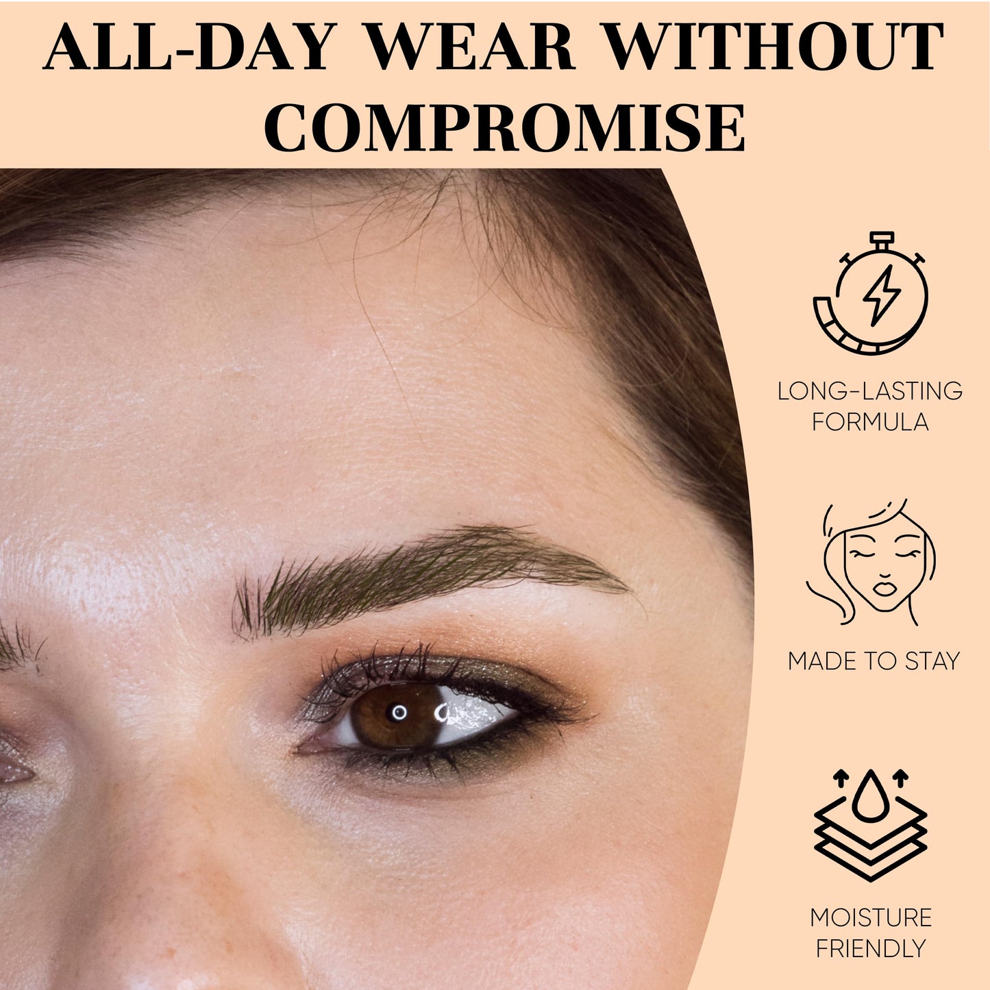 Eyebrow Pencil Make Up for Women - Long-lasting and Waterproof Eyebrow Pencil by Lauren Cruz - Dual-Ended Eyebrow Pen with Micro-tip and Spoolie -Fuller Look Brow Pencil - Brunette