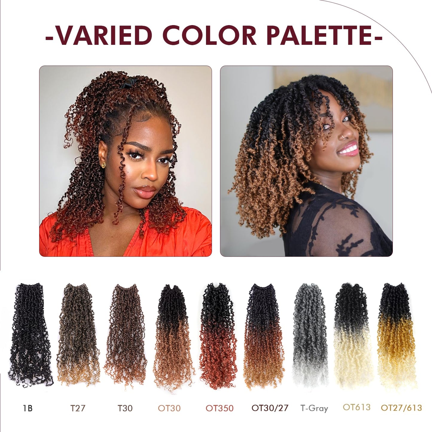 GIX Yanky Twist Crochet Hair - 6 Inch 8 Packs (30 Strands/Pcs) Ombre Blonde Pre-twisted Fluffy Spring Mini Twist Short Bob Passion Twist, Crochet Braids Braiding Hair (6 Inch, T27-8P)