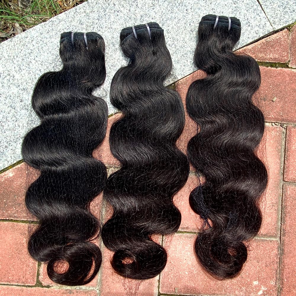 Perismoda Body Wave Human Hair Bundles 15A Raw Human Hair Bundles 100% Unprocessed Brazilian Virgin Human Hair Extensions 18 Inch 1 Bundle Quick Weave Hair Extensions Natural Color