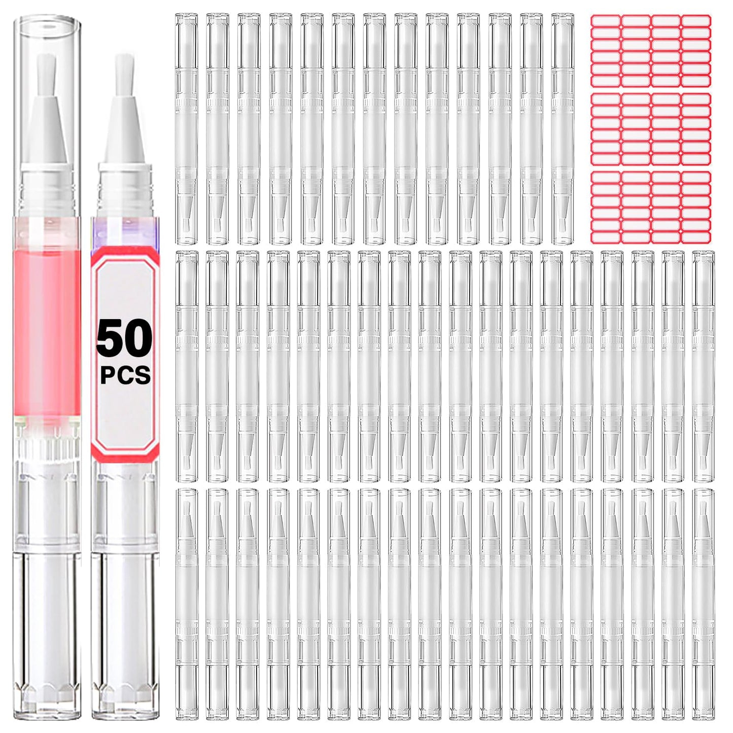 DupakSYS 3ml 50Pcs Nail Oil Pen, Empty Cuticle Oil Pen For Nail Growth