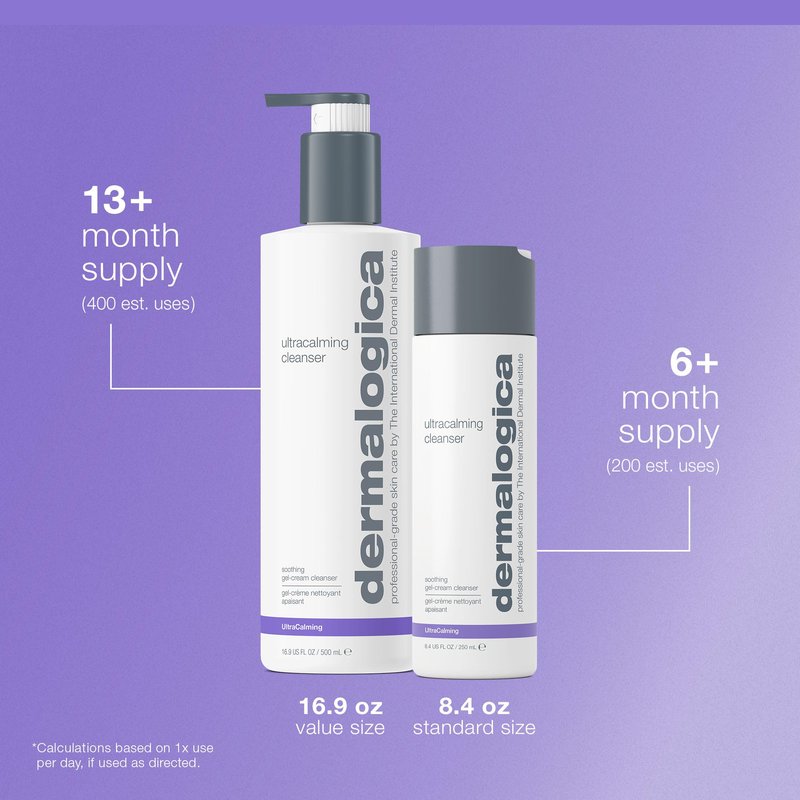 Dermalogica Ultracalming Cleanser, Gentle Face Wash for Sensitive Skin - Calms and Cools Redness and Discomfort, PH balanced, Non- Foaming, Gel Cream Type, Refill, 16.9 Fl Oz