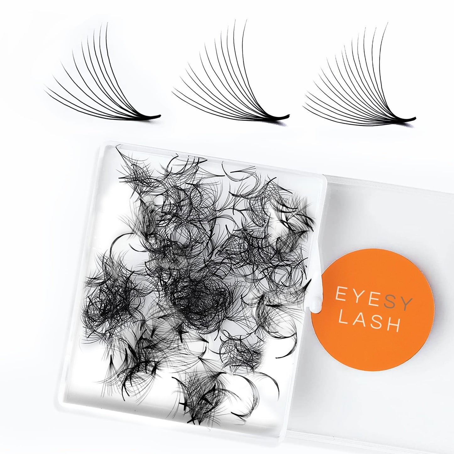 Eyesy Lash 500 Promade Fans 10D - Volume Premade Lash Fans for Eyelash Extensions Pointy Base Handmade Loose Pre Made Eyelashes Middle Stem Soft and Lightweight (10D 0.03 D 12mm)
