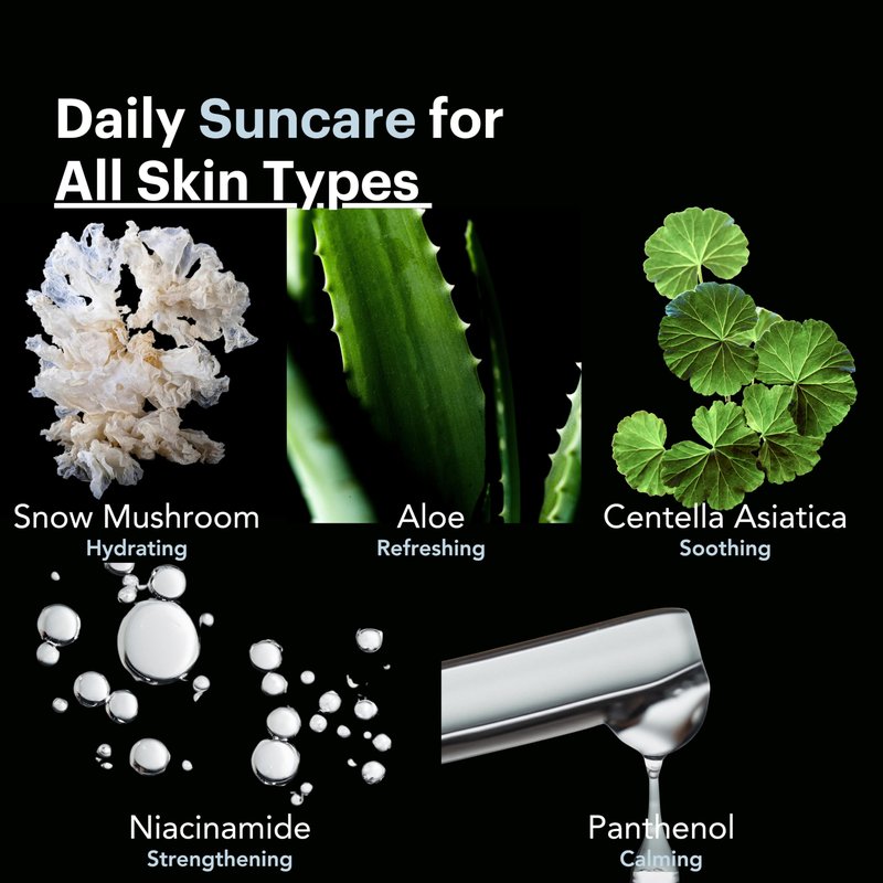 Invisible Korean Centella Face Sunscreen | No White Cast | For Sensitive Skin and Daily Use | Aloe, Niacinamide, and Panthenol for Hydration and Protection | 50mL | Travel Safe | KOOLSOL by Knours