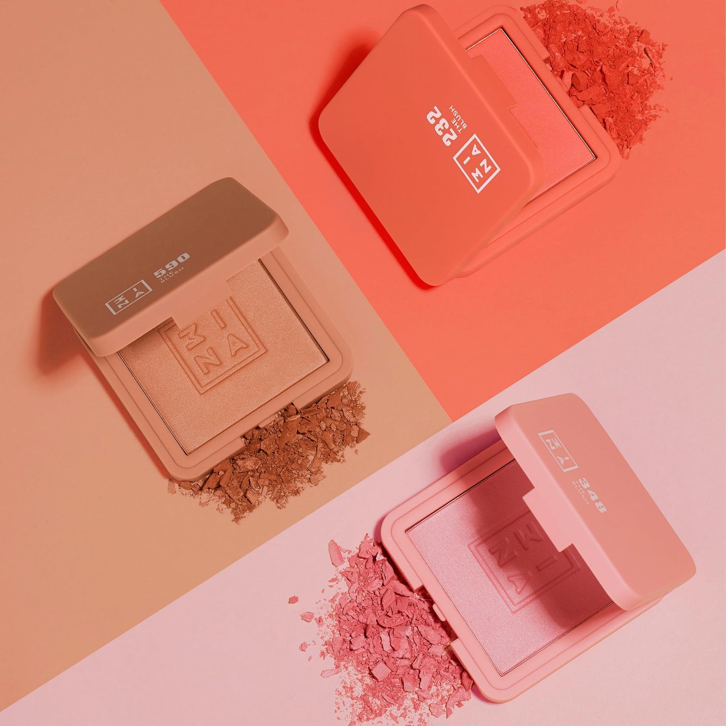 3INA The Blush - Natural Light Mineral Powder Blush for Cheeks - Pigmented and Long-Lasting Formula - Easy to Blend, Luminous Finish - 232-0.26 oz